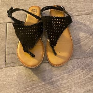 Girls black sandals size 2
